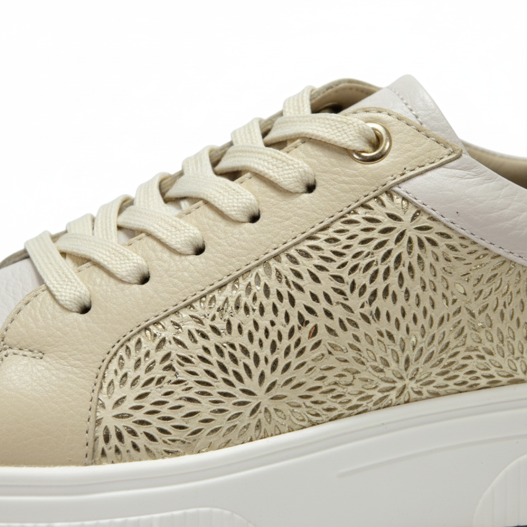 Tenis de cuero para mujer Sofia dorado pelicano