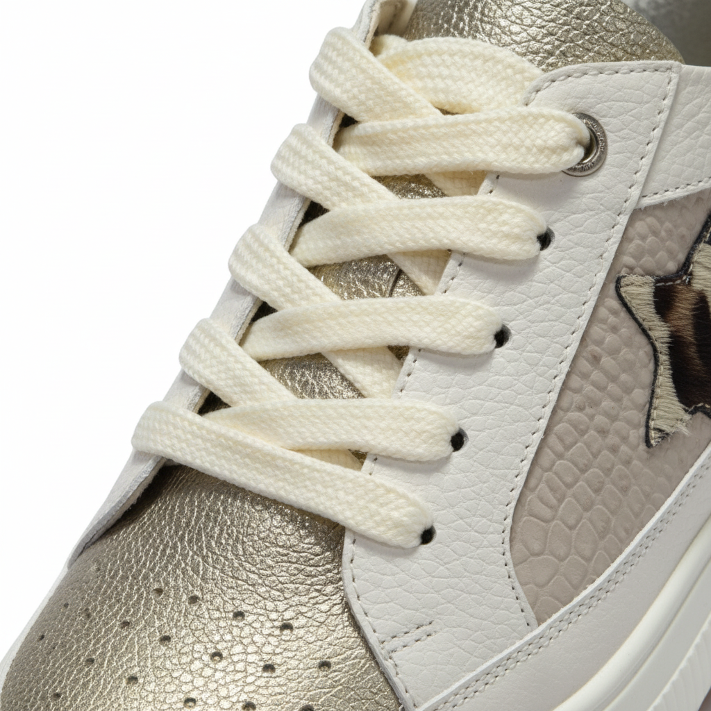 Tenis de cuero para mujer Vilna talco rino