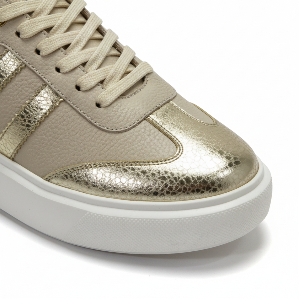 Tenis de cuero para mujer Samba Sabia oro