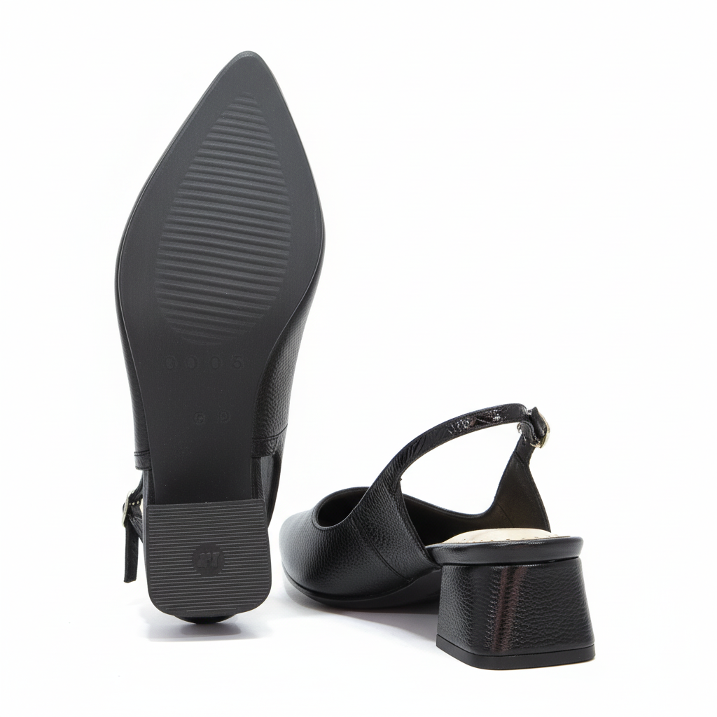 Vista suela y talón - Ref 1005 Negro